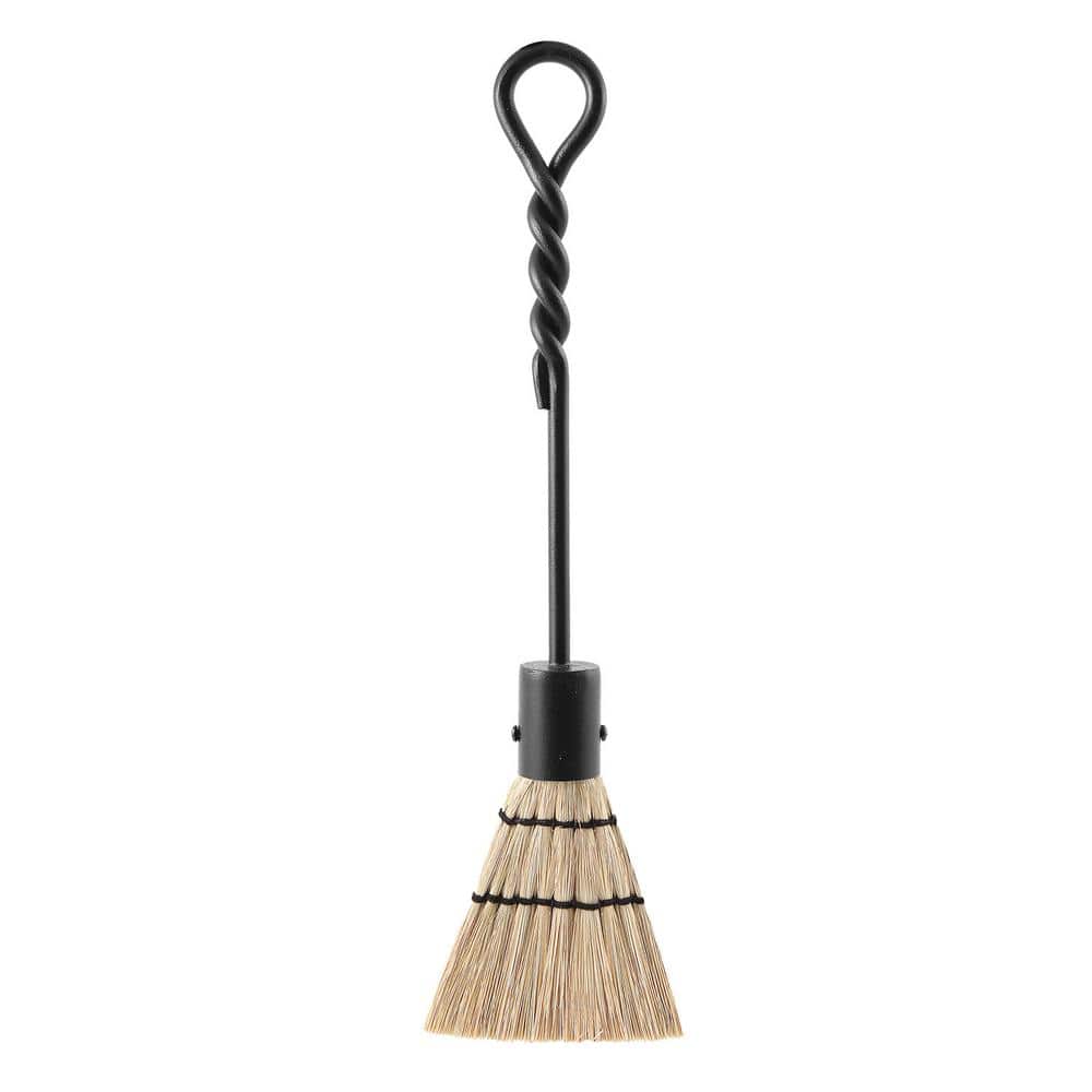 ACHLA DESIGNS 18 in. Tall Black Mini Rope Design Fireplace Brush Tool (1)