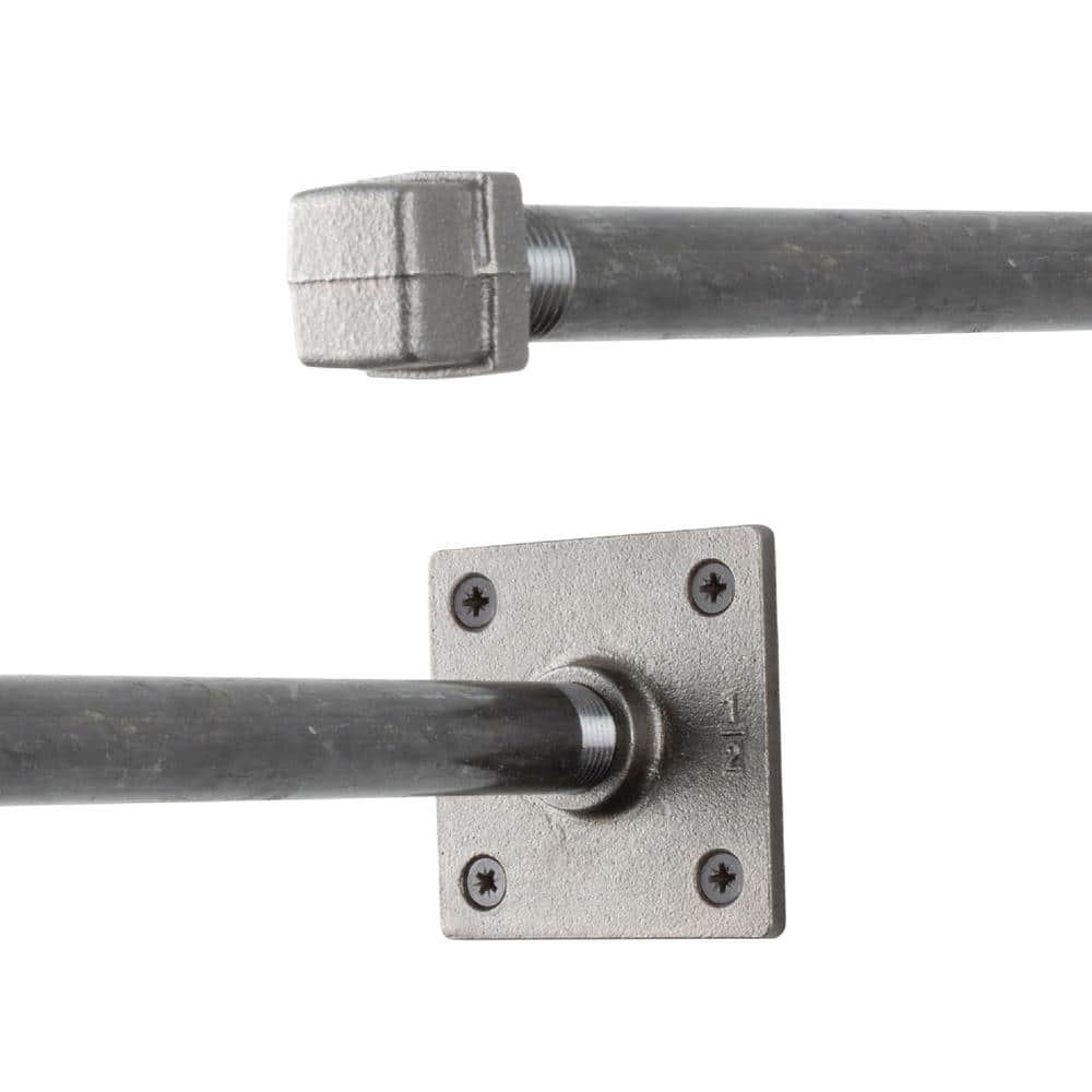 PIPE DECOR 1/2 in. Black Steel Pipe 8 in. L Wall Mounted Square Shelf Bracket Kit (3)