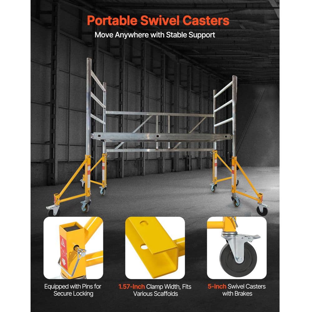 SKYSHALO 4-Pack Scaffold Outriggers, 1000 lbs. Total Load Capacity Baker-Style Scaffolding Accessory with Swivel Casters (2)