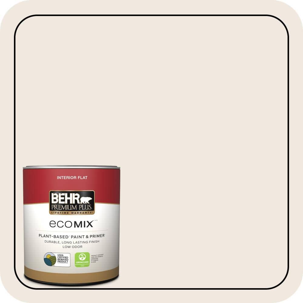 BEHR PREMIUM PLUS #ECC-57-2 Shady White Flat EcoMix Plant-Based & Primer (1)