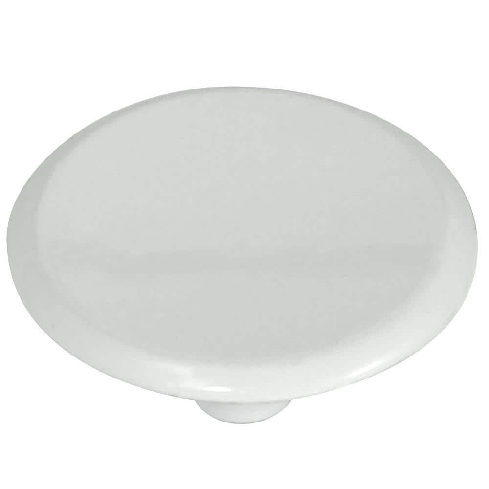 Laurey Modern Standards 1-1/2 in. White Round Cabinet Knob (25-Pack)