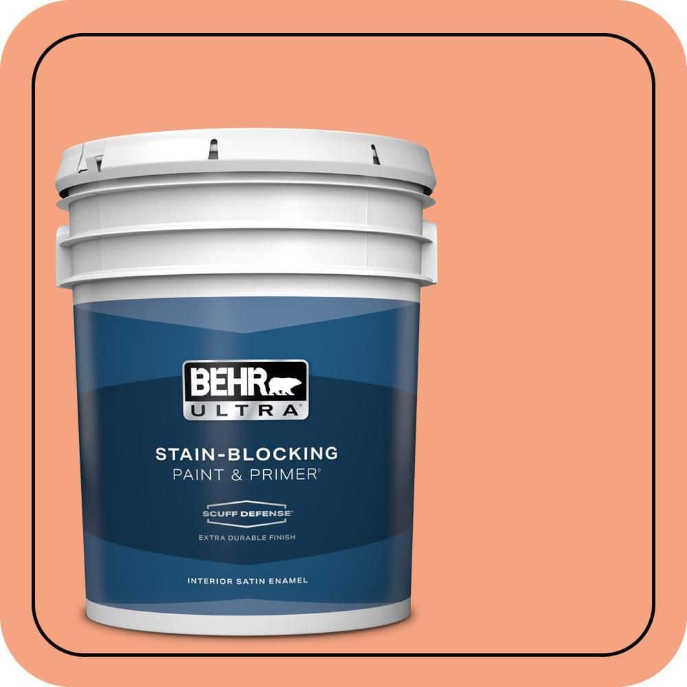 BEHR ULTRA 5 gal. #P190-4 Siren Extra Durable Satin Enamel Interior Paint & Primer
