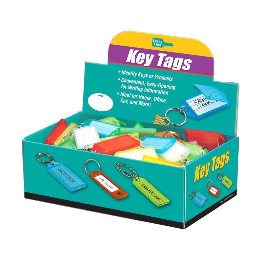 Lucky Line Products ID Tag with Flap and Split Key Ring, Box of 100 (2)