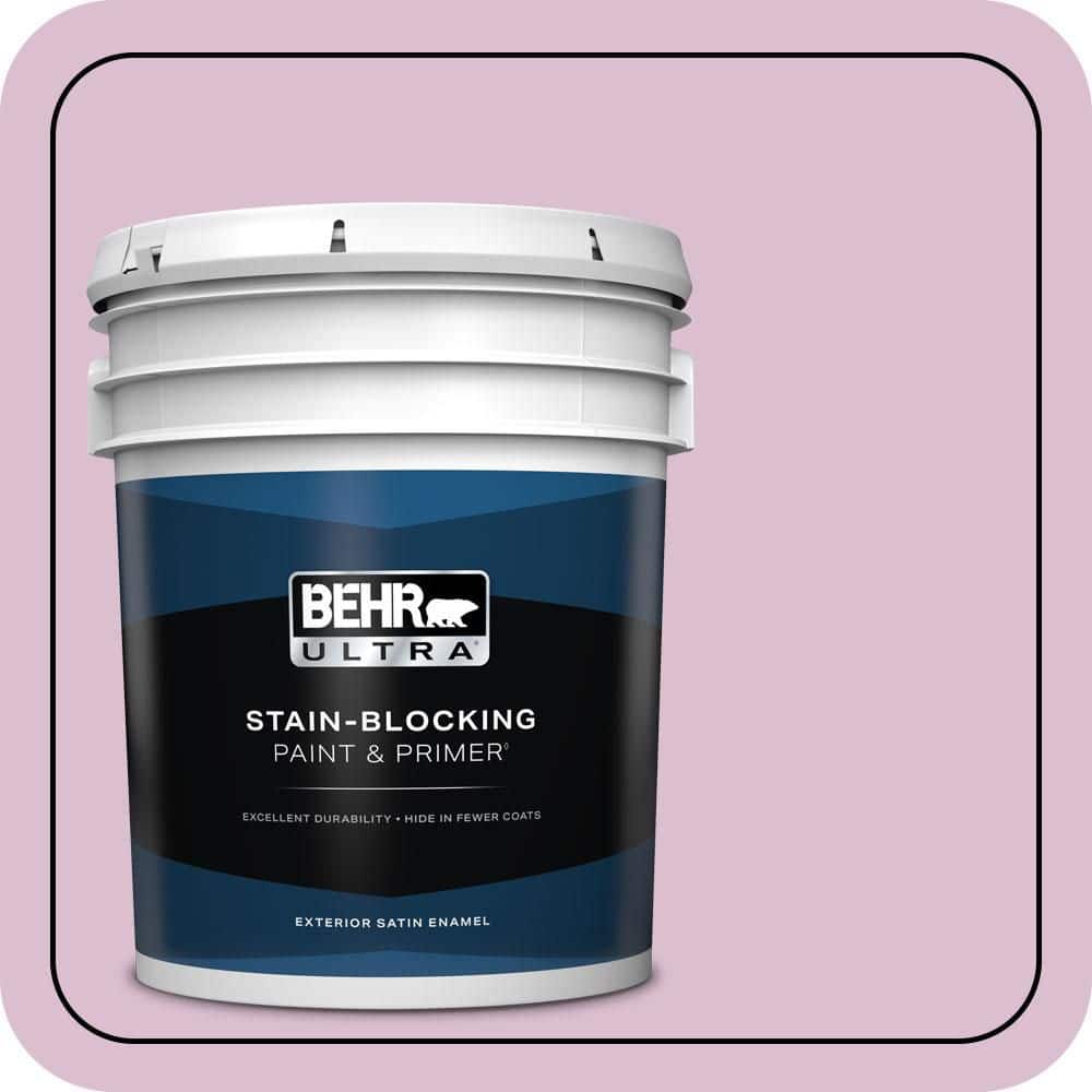 BEHR ULTRA 5 gal. #690C-3 Delicate Bloom Satin Enamel Exterior Paint & Primer