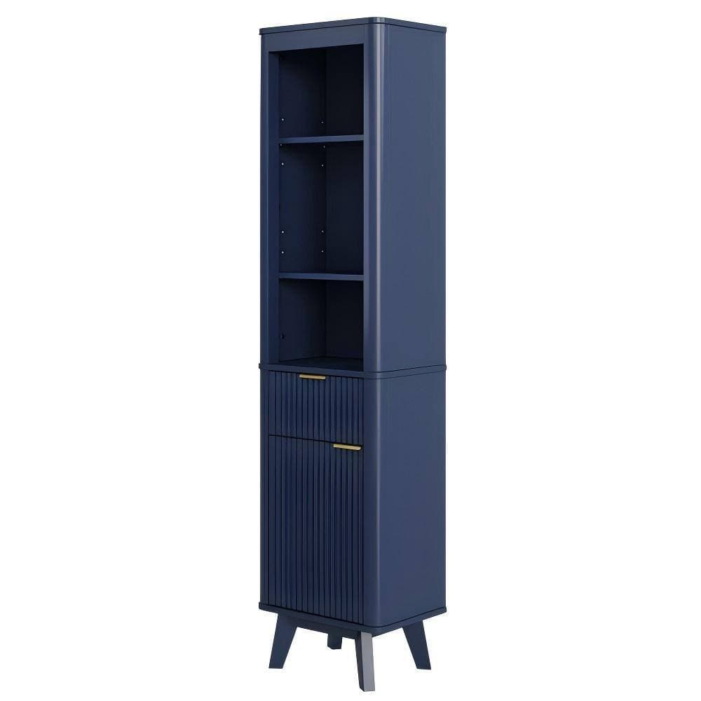 EPDXLXM 16 in. W x 12 in. D x 68 in. H Blue Linen Cabinet, Tall Bathroom Storage Cabinet with Drawers and Adjustable Shelf (3)