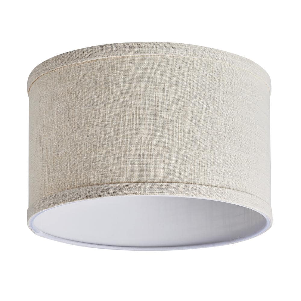 PRIVATE BRAND UNBRANDED 6 in. Beige Linen Drum Shaped Lamp or Pendant Replacement Shade with 2.25 in. Uno Fitter (2)