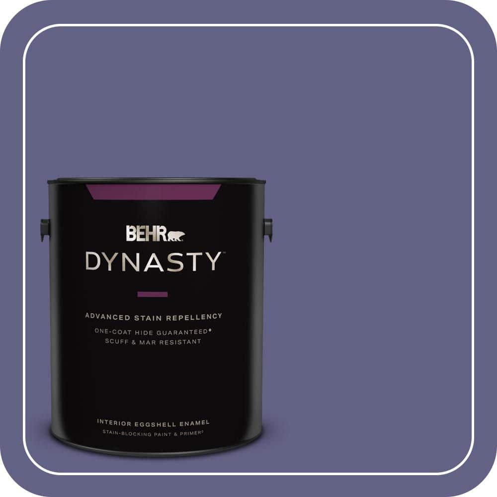 BEHR DYNASTY 1 gal. #640D-7 Pharaoh Purple Eggshell Enamel Interior Stain-Blocking Paint & Primer