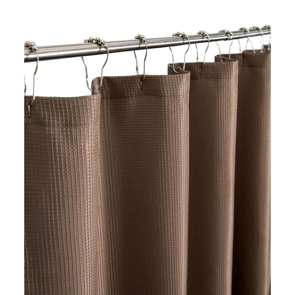 Dainty Home Shower Curtain Hotel White Shower Curtain Bathroom Curtain Shower Curtain Set With 12 Hooks 70 X 72 Long Shower Curtains (2)