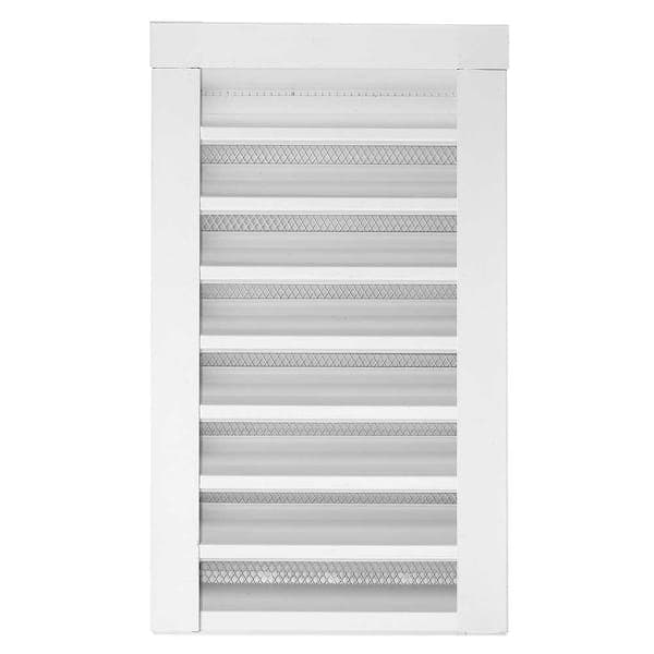 Gibraltar Building Products 14 in. x 24 in. Rectangular White Galvanized Steel Built-in Screen Gable Louver Vent (2)