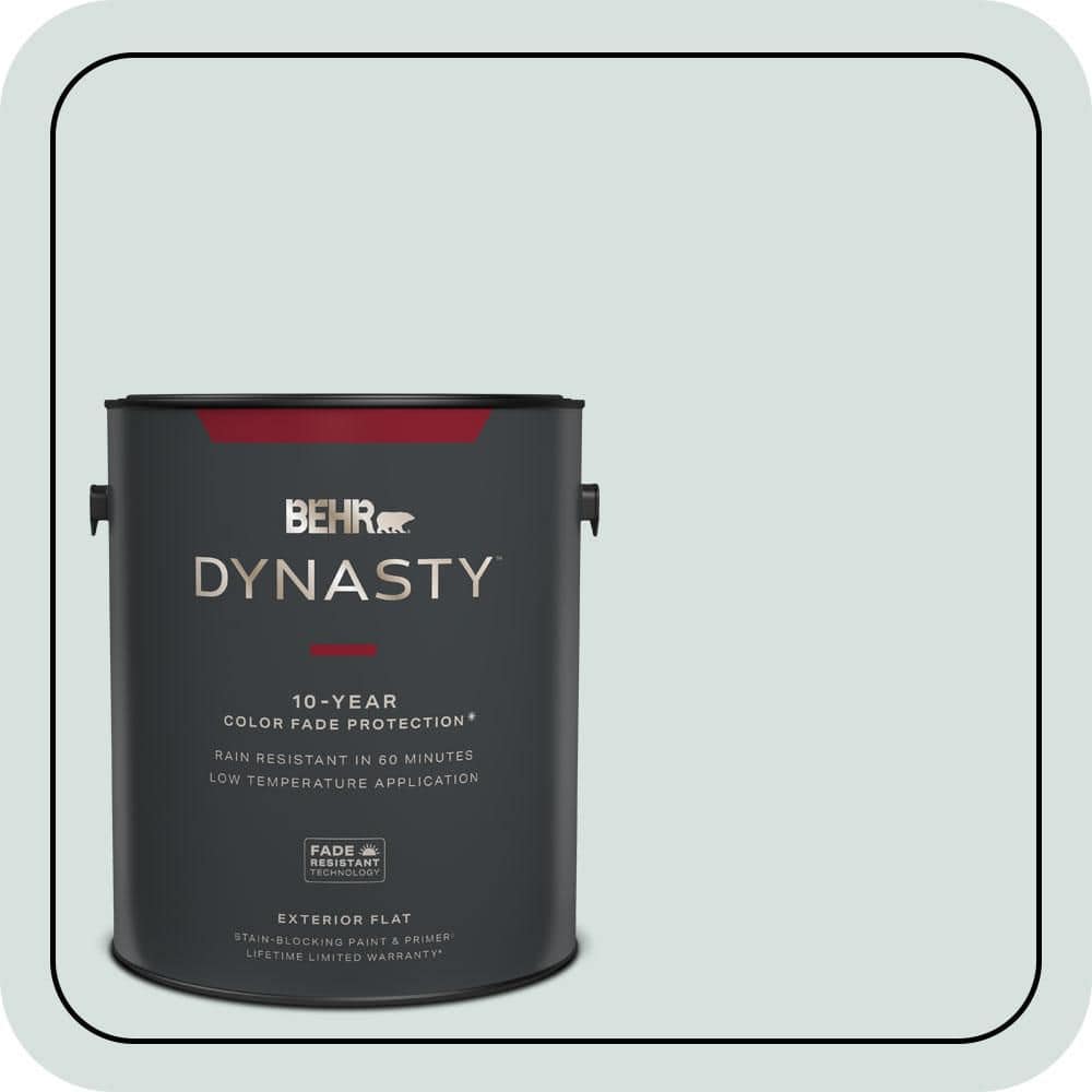 BEHR DYNASTY 1 gal. #490E-2 Delicate Mist Flat Exterior Stain-Blocking Paint & Primer