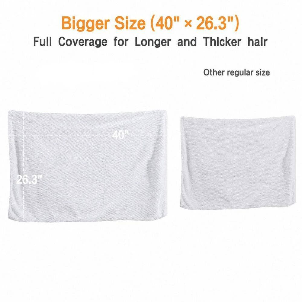 LAIFUCAM White Hair Towel Wrap Bath Accessory Type for Women Anti Frizz Fast Drying Super Absorbent Microfiber Towel (2)