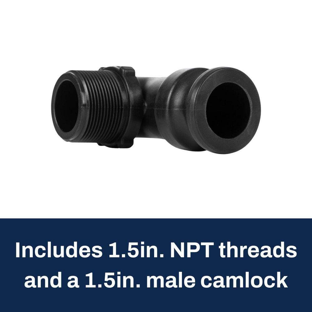 VPC 2 in. Male Camlock x 2 in. MPT Black Fiberglass-Reinforced Polypropylene 90° Elbow (3)