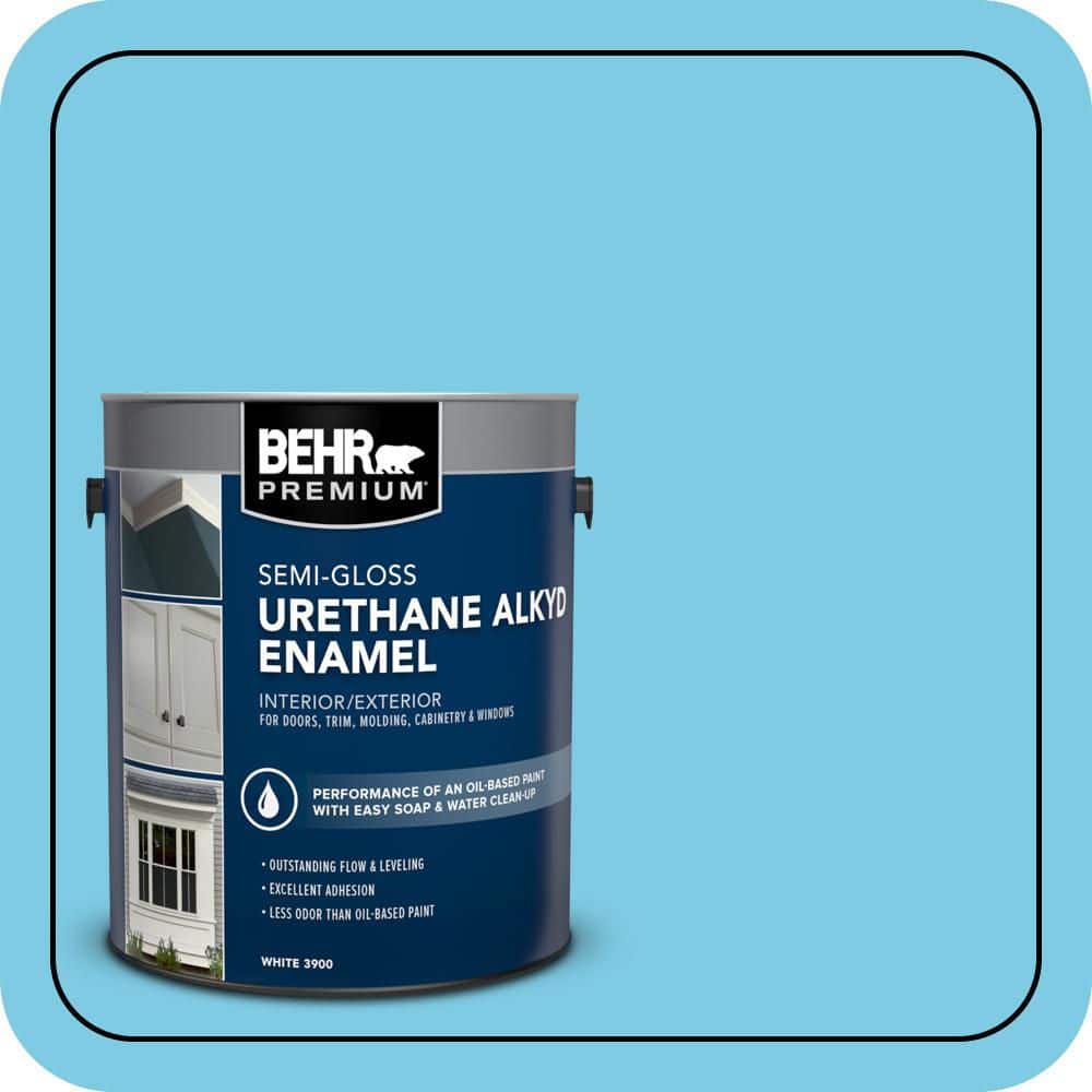 BEHR PREMIUM 1 gal. #P490-3 Big Chill Urethane Alkyd Semi-Gloss Enamel Interior/Exterior Paint (1)