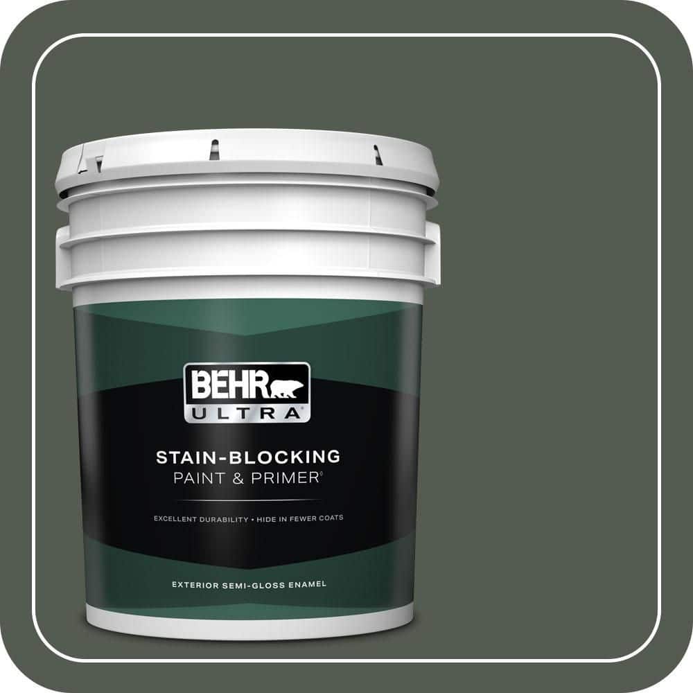 BEHR ULTRA 5 gal. #N410-7 North Woods Semi-Gloss Enamel Exterior Paint & Primer