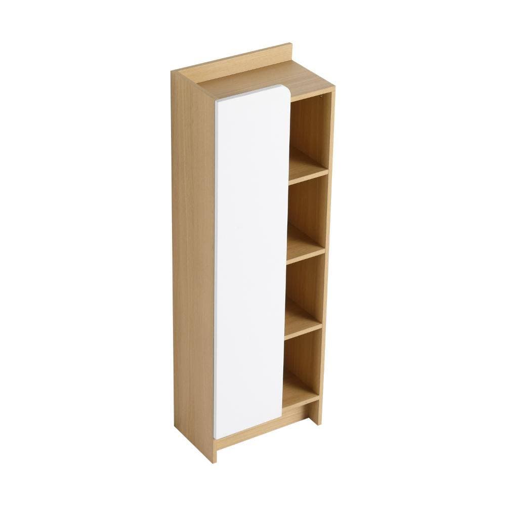 ARTCHIRLY 15.70 in. W x 9.80 in. D x 47.40 in. H Light Oak Freestanding Linen Cabinet (3)