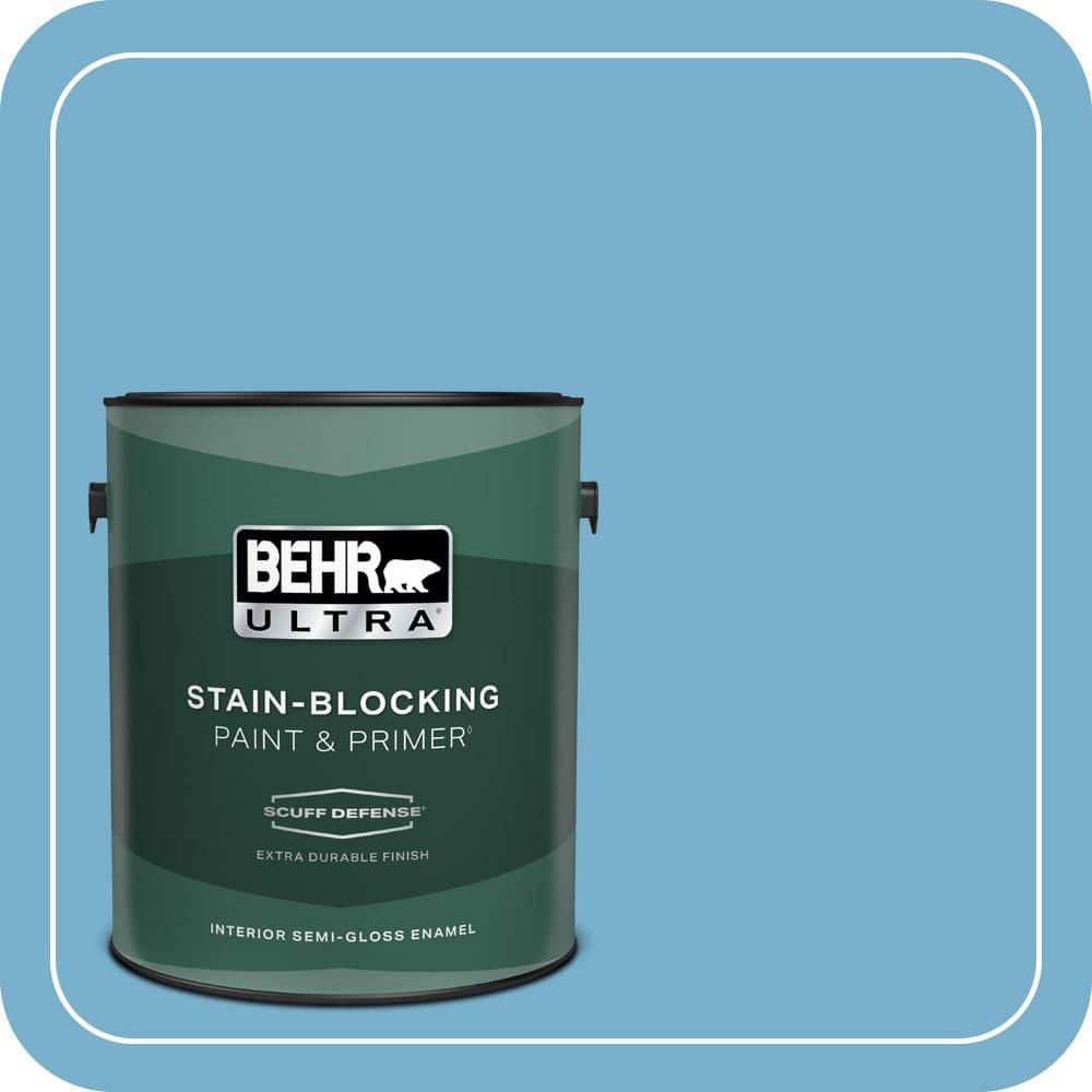 BEHR ULTRA 1 gal. #550D-5 Ocean Cruise Extra Durable Semi-Gloss Enamel Interior Paint & Primer