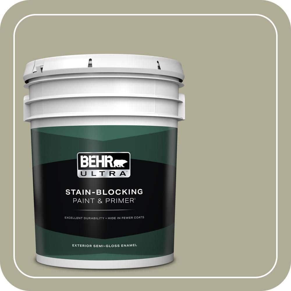 BEHR ULTRA 5 gal. #MQ6-27 Sage Wisdom Semi-Gloss Enamel Exterior Paint & Primer