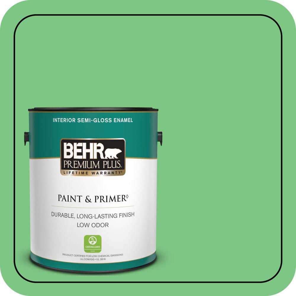 BEHR PREMIUM PLUS 1 gal. #P390-5 Garden Stroll Semi-Gloss Enamel Low Odor Interior Paint & Primer