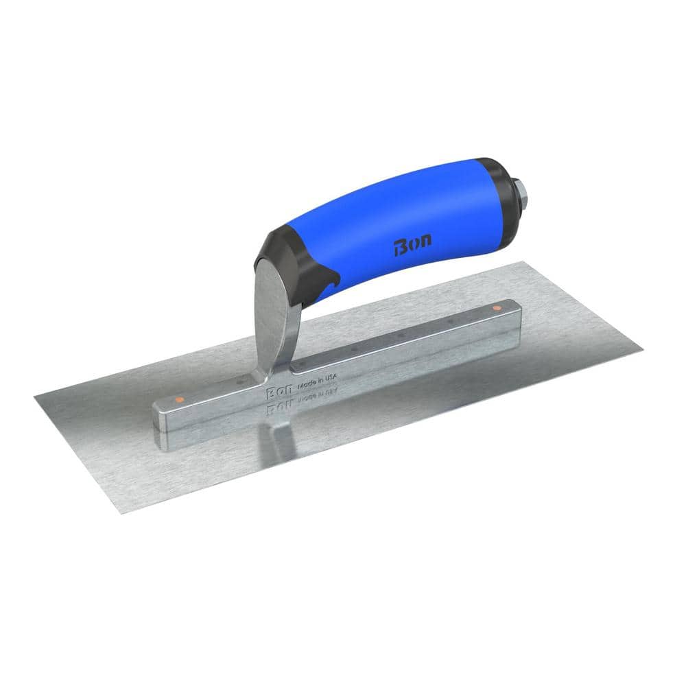 Bon Tool 12 in. x 5 in. Razor Stainless Steel Square End Finish Trowel with Comfort Wave Handle and Long Shank (2)