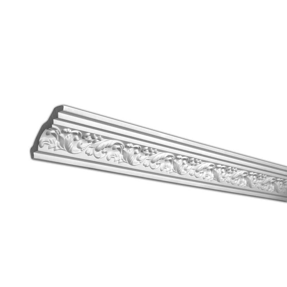 American Pro Decor 2-7/8 in. x 2-7/8 in. x 94-1/2 in. Decorative Leaves Polyurethane Crown Moulding Pro Pack 39 LF (5-Pack) (1)