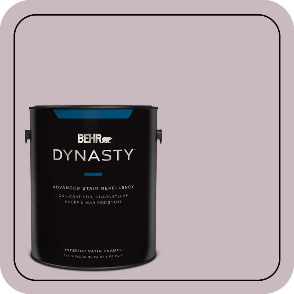 BEHR DYNASTY 1 gal. #690E-3 Iris Pink Satin Enamel Interior Stain-Blocking Paint and Primer