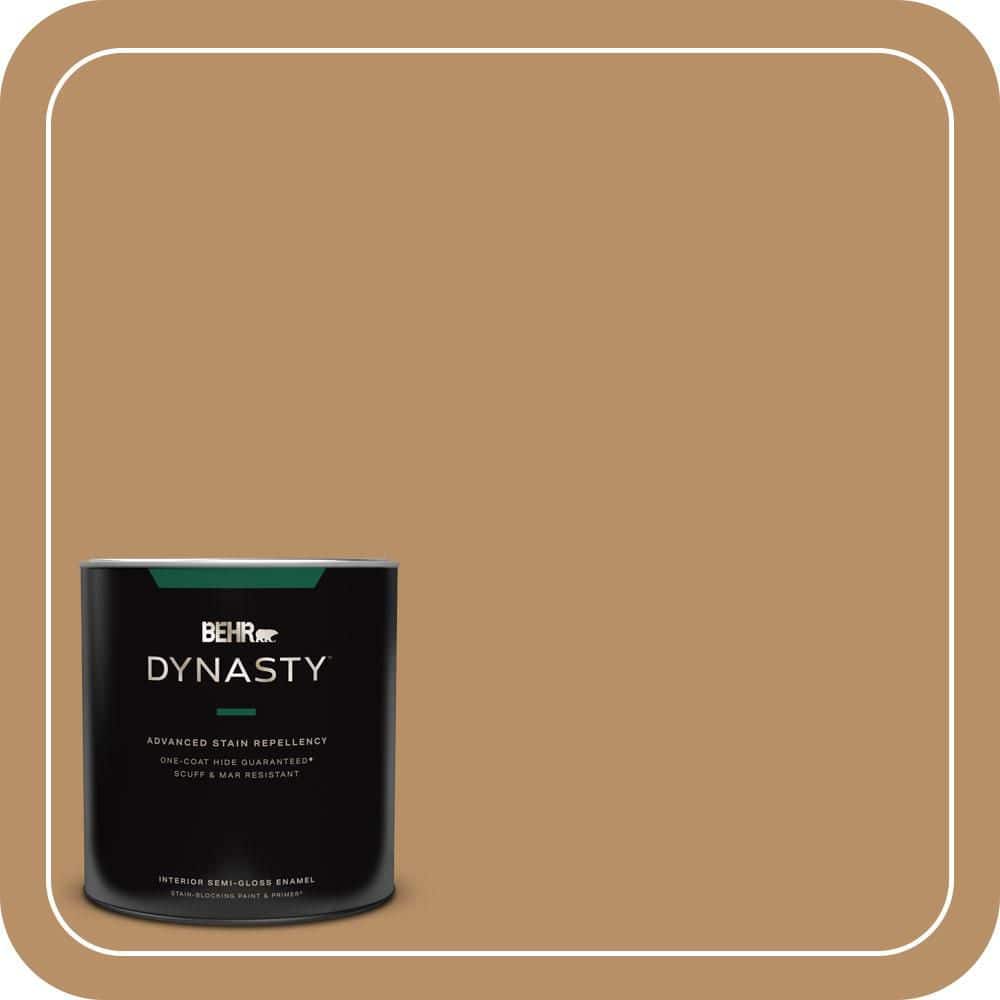 BEHR DYNASTY 1 qt. #S260-5 Almond Roca Semi-Gloss Enamel Interior Stain-Blocking Paint and Primer
