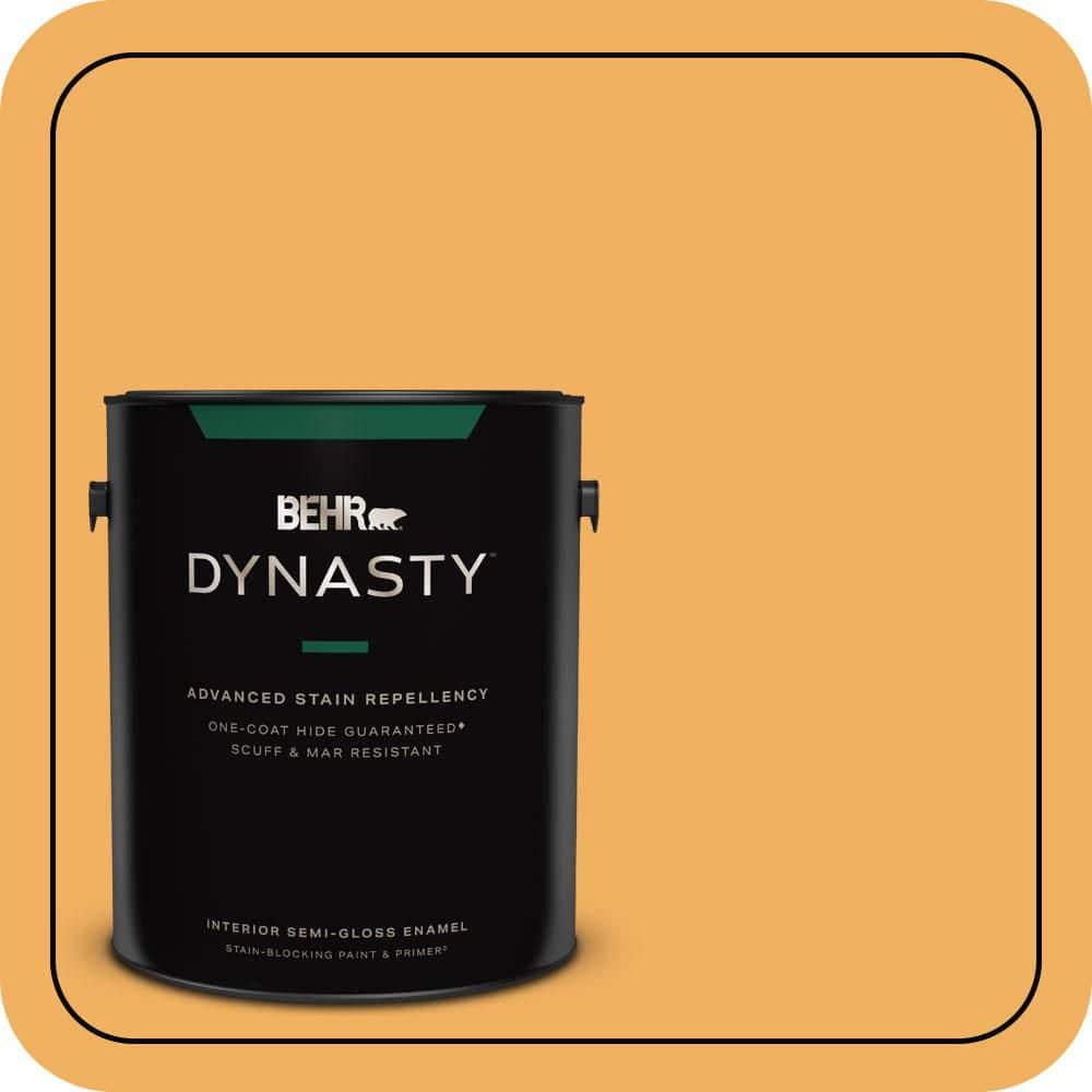 BEHR DYNASTY 1 gal. #PMD-74 Sweet Honey Semi-Gloss Enamel Interior Stain-Blocking Paint & Primer