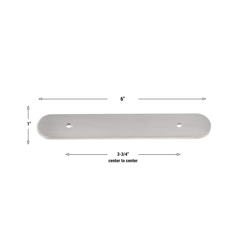 GLIDERITE 6 in. Rounded Cabinet Backplate 3-3/4 in. Center to Center, 6343-96-SN (3)