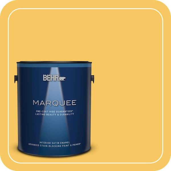 BEHR MARQUEE 1 gal. #P280-5 Little Sun Dress Satin Enamel Interior Paint & Primer (2)