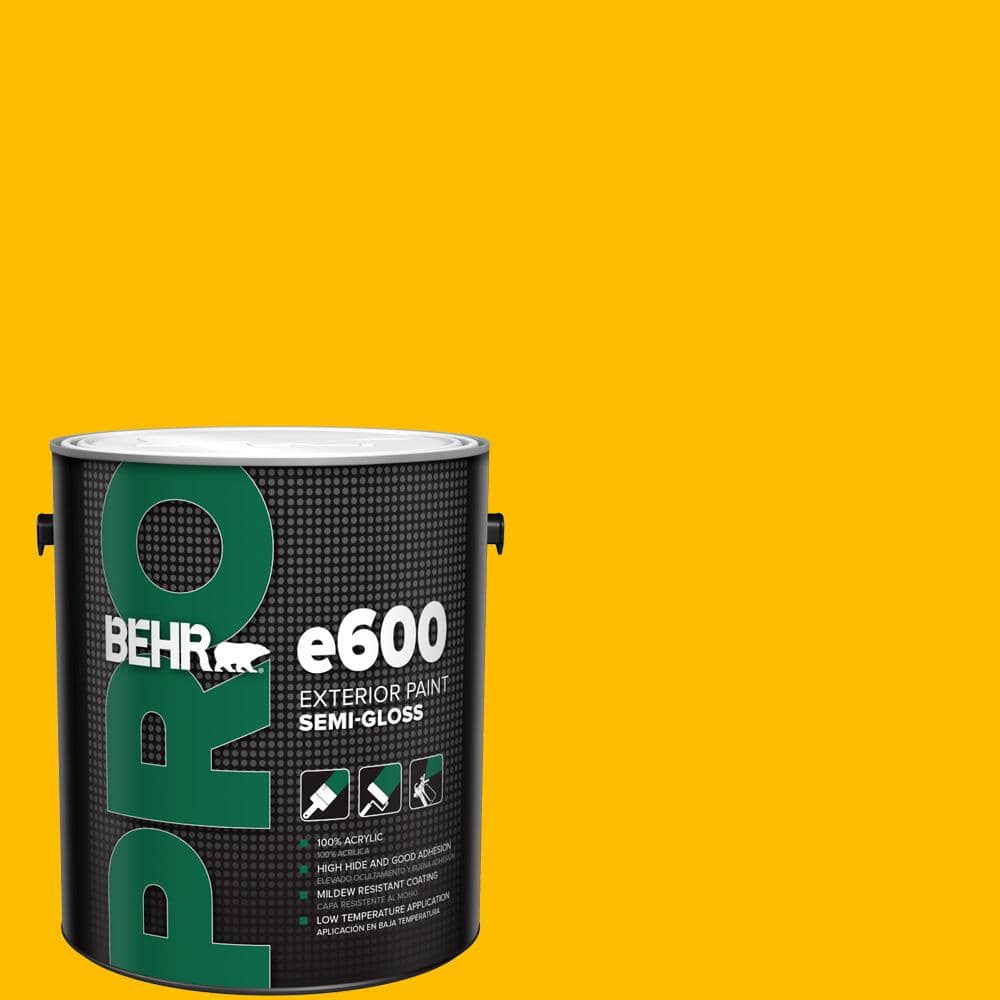 BEHR PRO 1 gal. #340B-7 Empire Yellow Semi-Gloss Exterior Paint