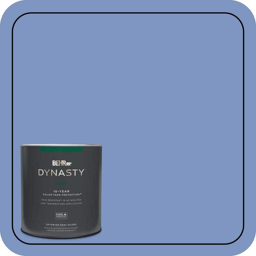 BEHR DYNASTY 1 qt. #M540-5 Blue Satin Enamel Semi-Gloss Enamel Exterior Stain-Blocking Paint & Primer