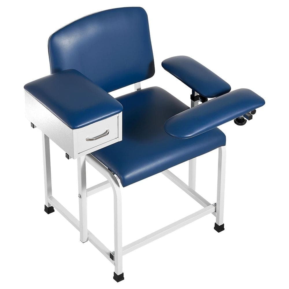 VEVOR Phlebotomy Chair 500LBS. Blood Draw Medical Chair with Drawer, Comfortable Blood Drawing Chairs with Adjustable Armrests (3)