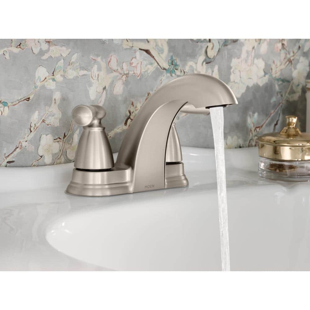 MOEN Banbury 4 in. Centerset Double Handle Low-Arc Bathroom Faucet in Spot Resist Brushed Nickel (3)
