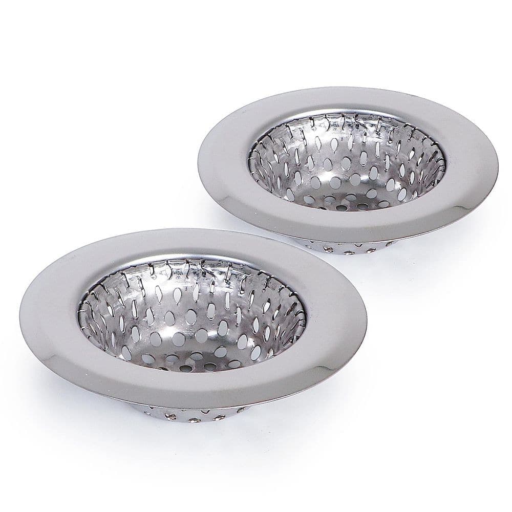 PLUMBFLEX 2-1/4 in. Bathroom Sink Drain Strainer Basket Replacement for Utility, Laundry, RV and Lavatory Sinks, Chrome (1)