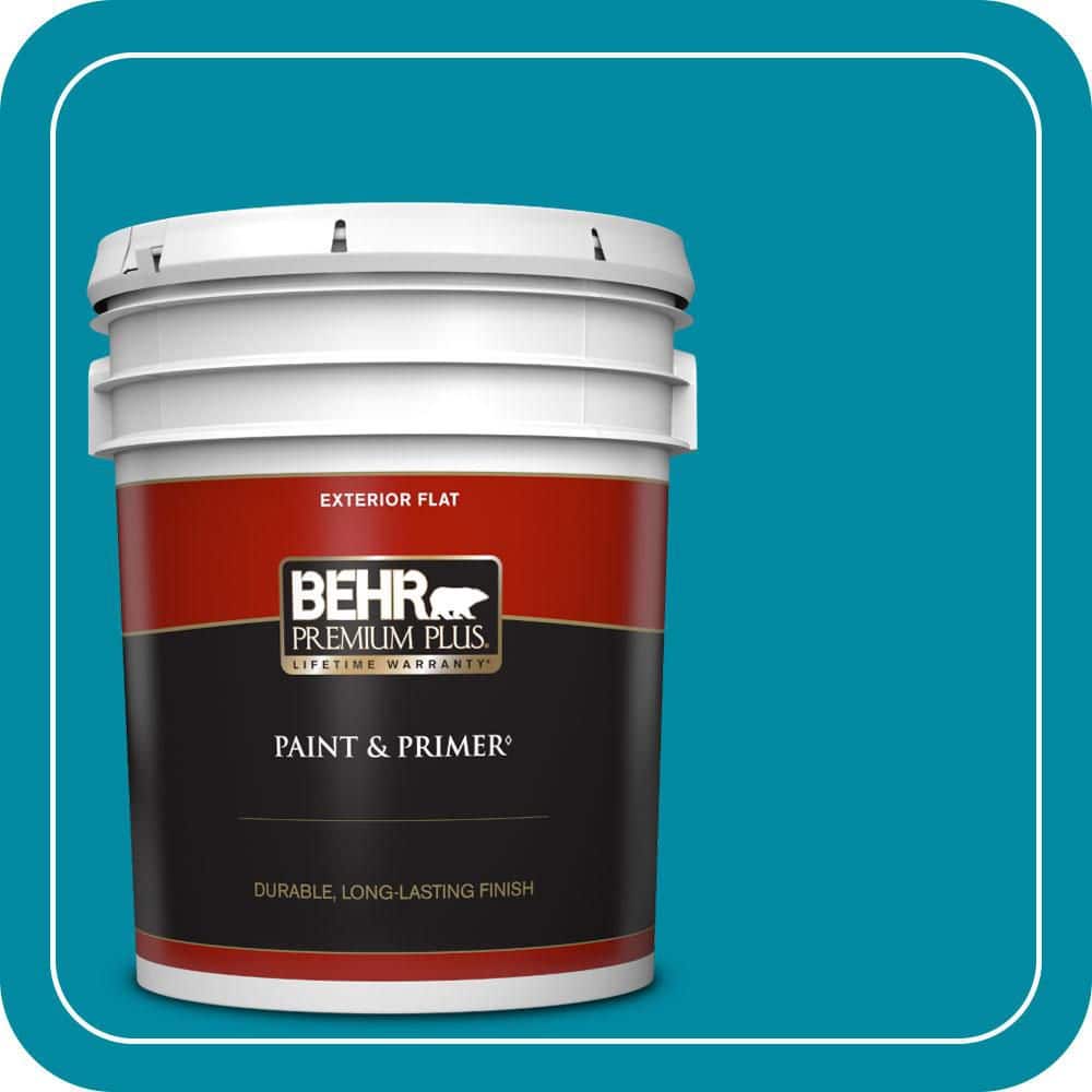 BEHR PREMIUM PLUS #P480-6 Aruba Blue Enamel Interior Stain-Blocking Paint and Primer