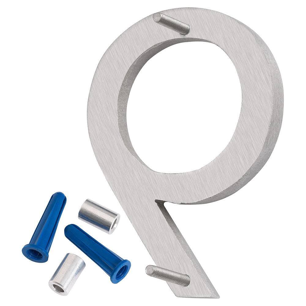 Montague Metal Products 10 in. Brushed Aluminum Floating or Flat Modern House Number 9 (3)
