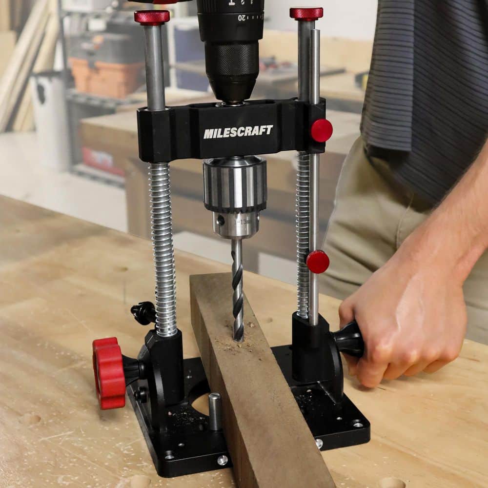 Milescraft DrillMatePRO-Heavy-Duty Portable Drill Press, ½ in. Keyed Chuck, Drill Guide Jig, Drill Any Angle Between 0° and 60° (2)