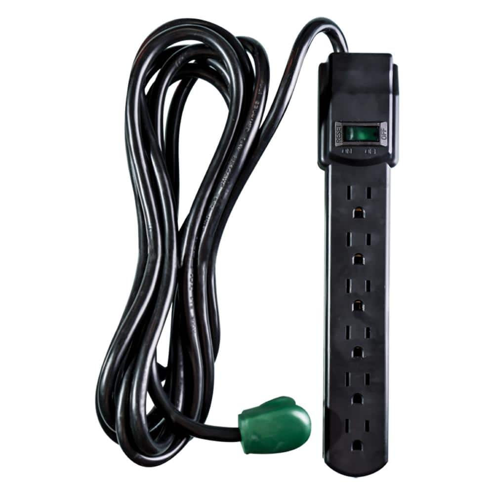 GoGreen Power 6 Outlet Surge Protector with 12 ft. Heavy Duty Cord