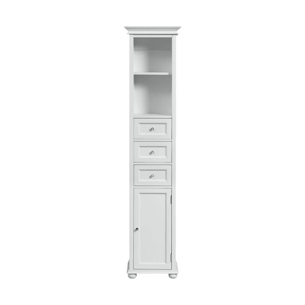 Home Decorators Collection Hampton Harbor 15 in. W x 10 in. D x 68 in. H White Freestanding Linen Cabinet (2)