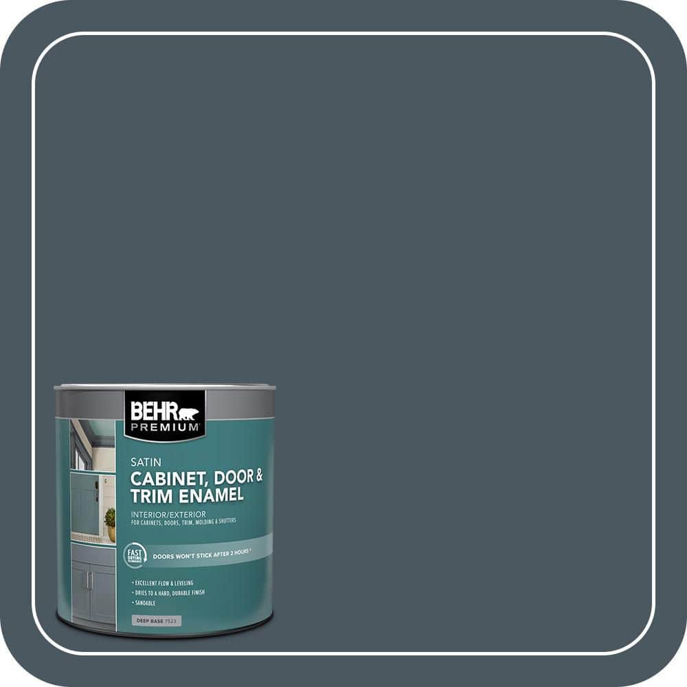 BEHR PREMIUM 1 qt. #S470-7 Undersea Satin Enamel Interior/Exterior Cabinet, Door & Trim Paint (1)