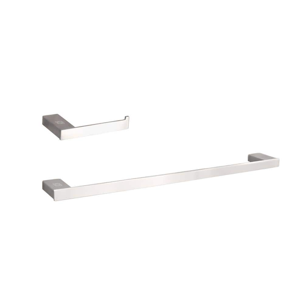 Unbranded Timeless Home 2-Piece Bath Hardware Set with Mounting Hardware in Brushed Nickel
