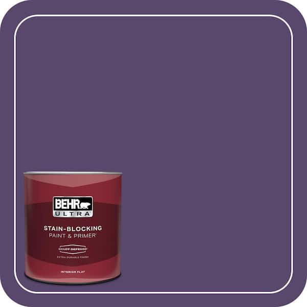 BEHR ULTRA 1 qt. #P570-7 Proper Purple Extra Durable Flat Interior Paint & Primer (2)