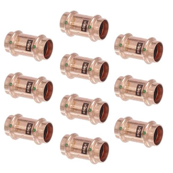Viega ProPress 1/2 in. Press Copper Coupling with Stop (10-Pack) (2)