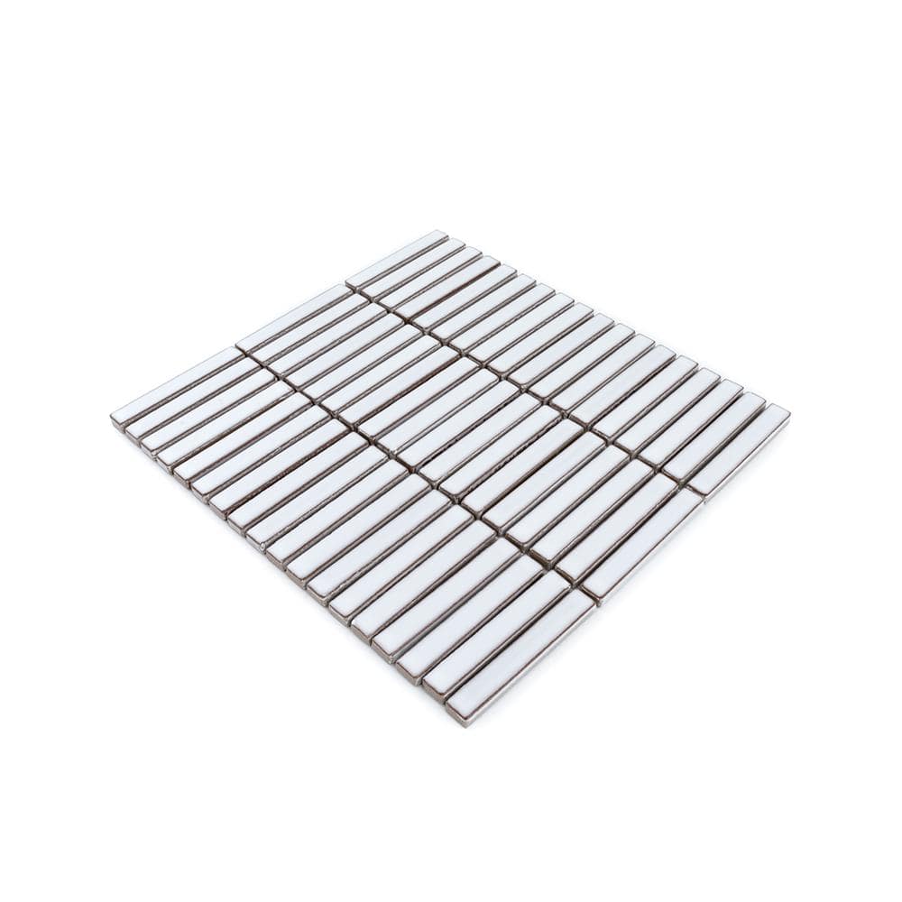 Jeffrey Court Century Kloud Off-White 12.5 in. x 11.625 in. Stack Matte Ceramic Wall and Floor Mosaic Tile (1 sq. ft./Each) (4)