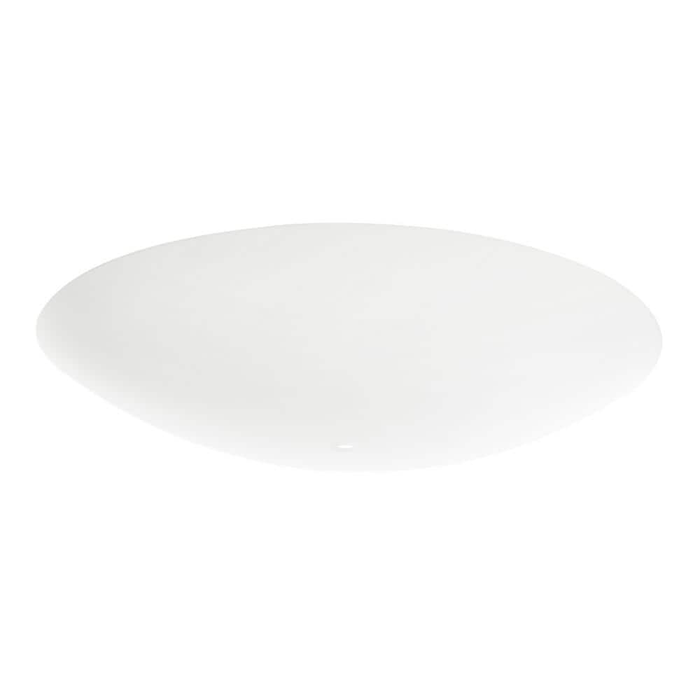 PRIVATE BRAND UNBRANDED 2.35 in. White Frosted Glass Bowl Shaped Replacement Flush Mont Shade Diffuser with 12.75 in. Lip Fitter (2)