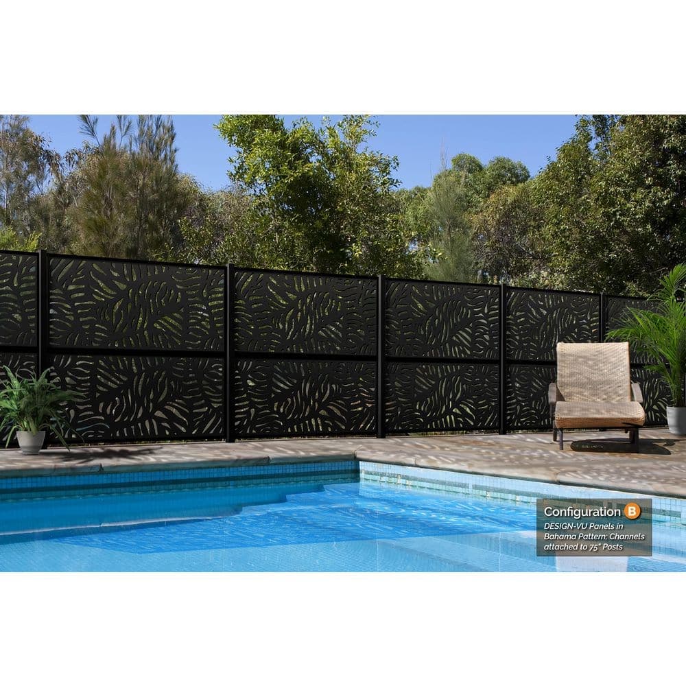 OUTDECO 72 in. x 36 in. Black Galvanized Steel Privacy Panel Frame Kit Fits Design-Vu and Modinex Panels (2)