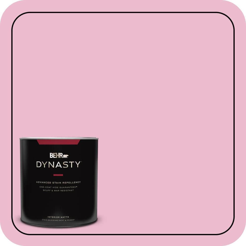 BEHR DYNASTY 1 qt. #P130-2A Dainty Pink Matte Interior Stain-Blocking Paint & Primer