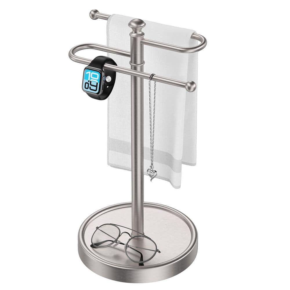 Anqtovp Towel Rack Hand Towel Holder Stand in Stainless Steel Finish Freestanding S Shape Bath Accessory for Bathroom or Kitchen (2)