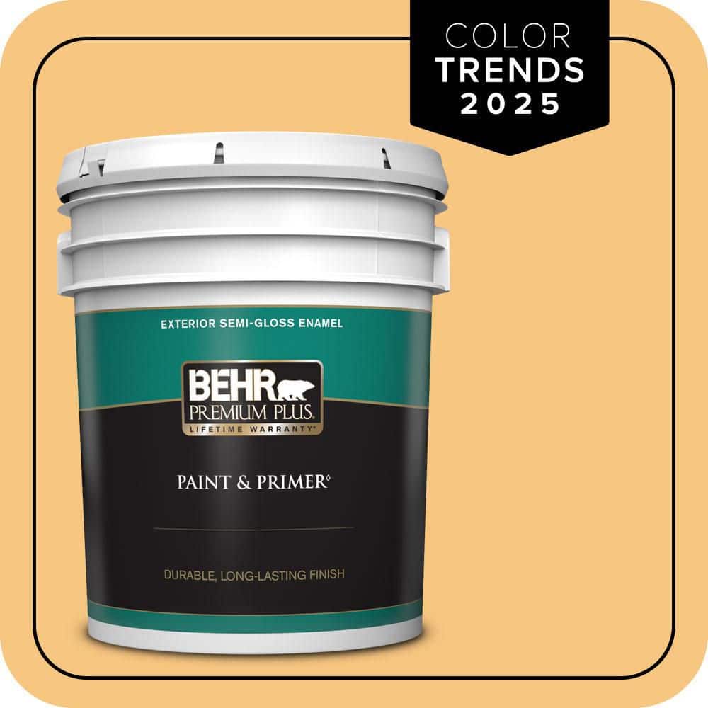 BEHR PREMIUM PLUS 5 gal. #PPU6-07 Jackfruit Semi-Gloss Enamel Exterior Paint & Primer
