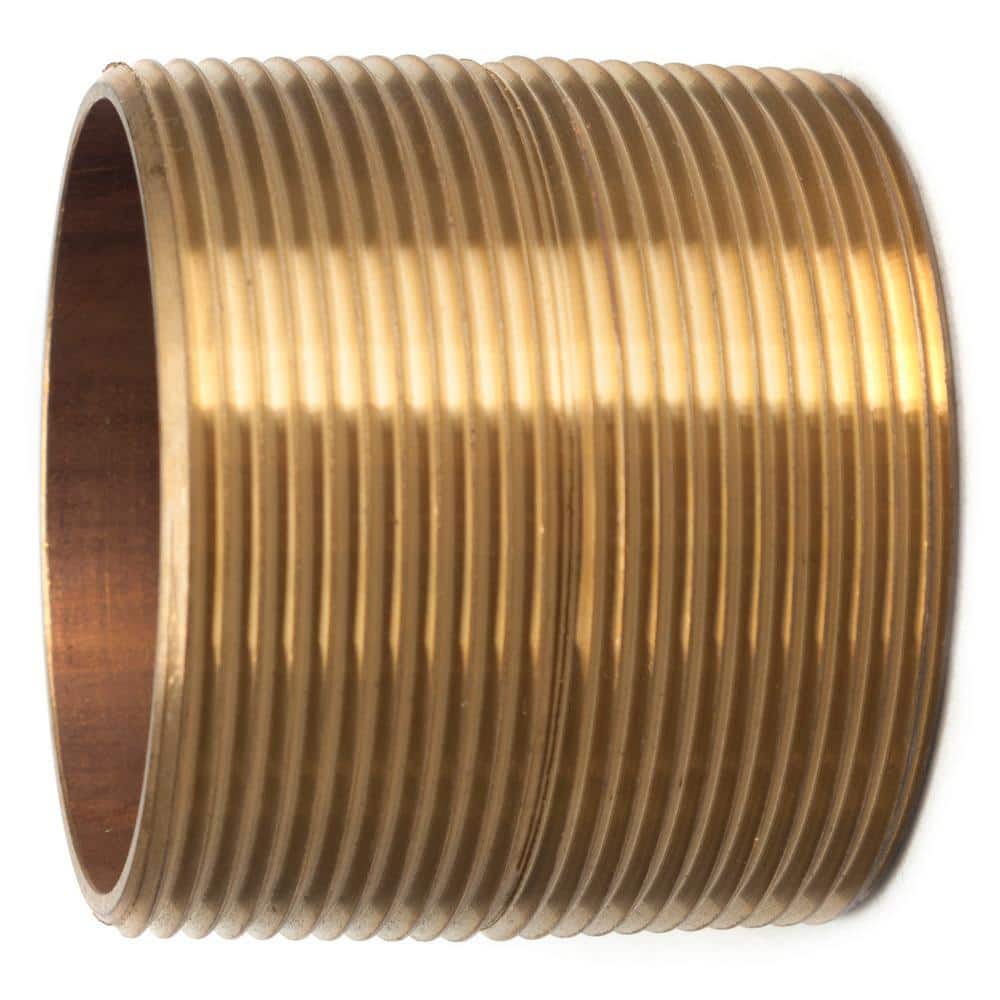 LTWFITTING 2 in. MIP Brass Pipe Close Nipple Fitting (2)